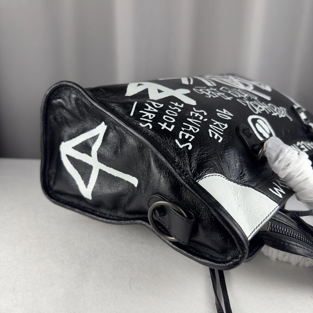 Balenciaga Graffiti Mini City Lambskin Replica Bag MoistureWicking 61071