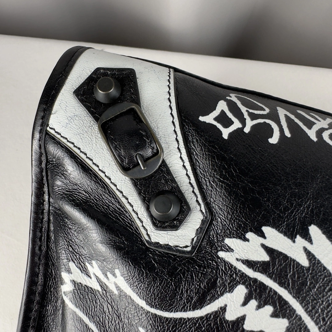 Balenciaga Graffiti Mini City Lambskin Replica Bag MoistureWicking 61071