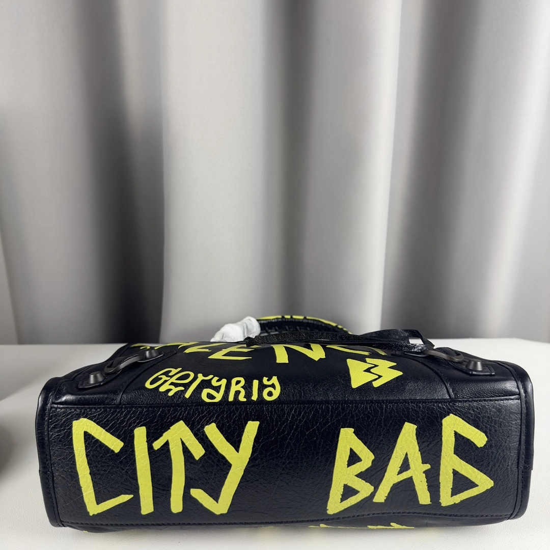 Balenciaga Graffiti Mini City Sheepskin Handmade Bag Youthful 61009