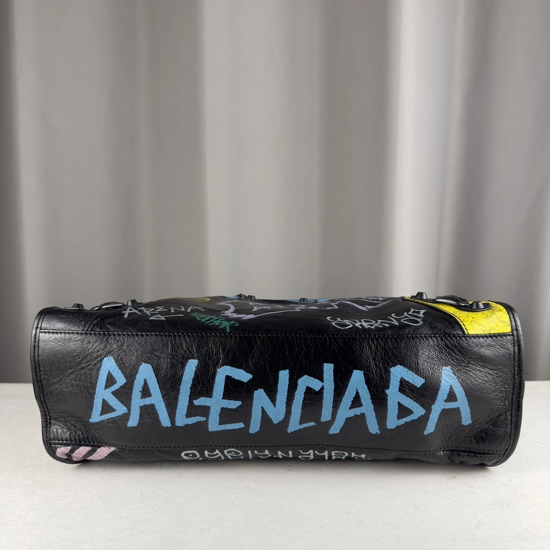 Efficient Balenciaga Graffiti Mini City Sheepskin Handmade Bag 61005