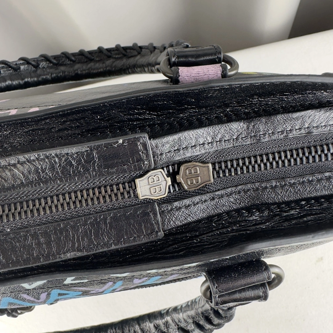 Efficient Balenciaga Graffiti Mini City Sheepskin Handmade Bag 61005