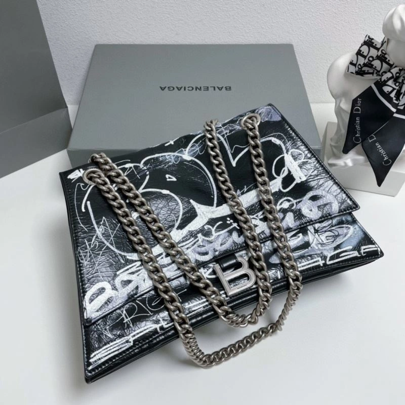 Lightweight Balenciaga Graffiti Pleated Chain Bag - Medium  Elegance 70079