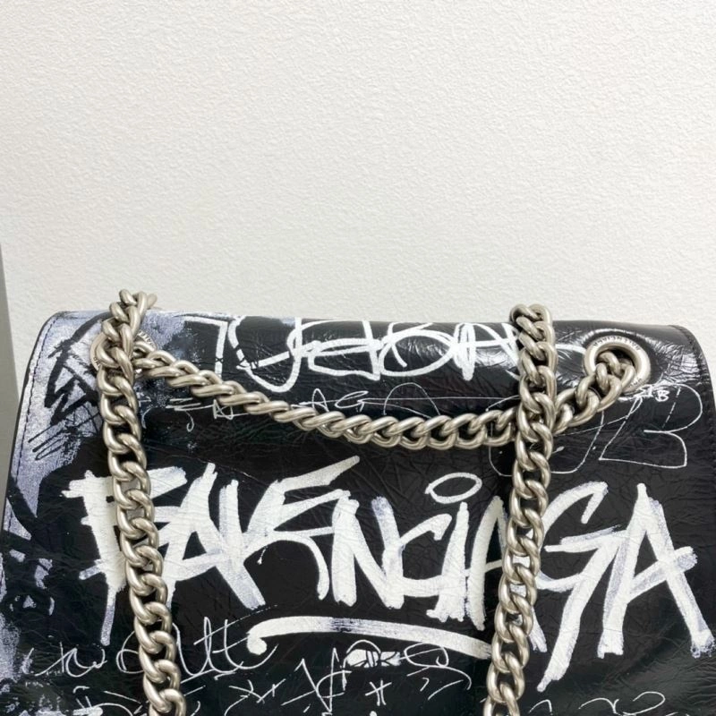 Lightweight Balenciaga Graffiti Pleated Chain Bag - Medium  Elegance 70079