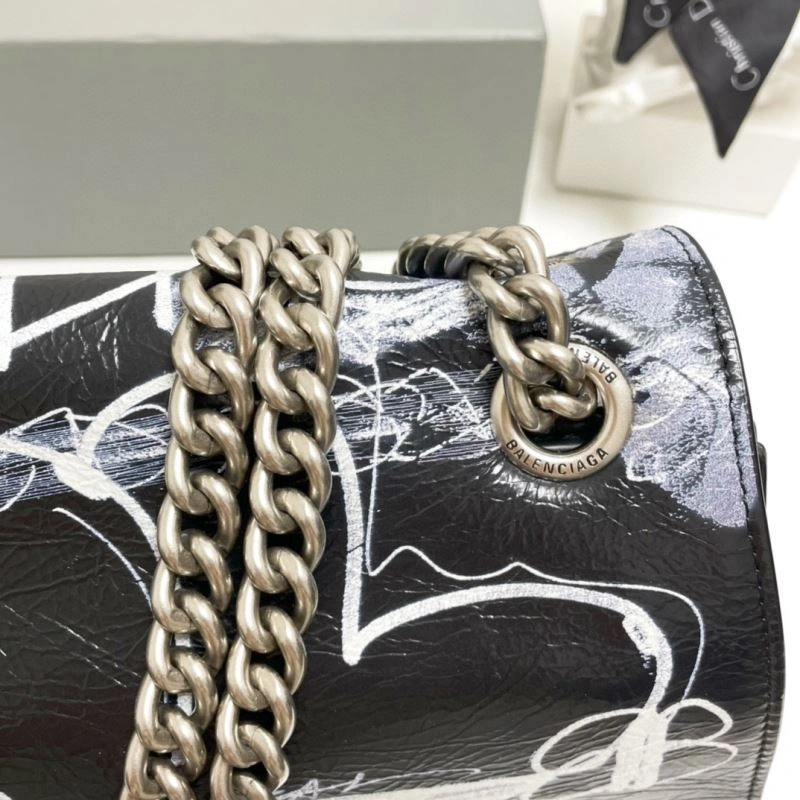 Lightweight Balenciaga Graffiti Pleated Chain Bag - Medium  Elegance 70079