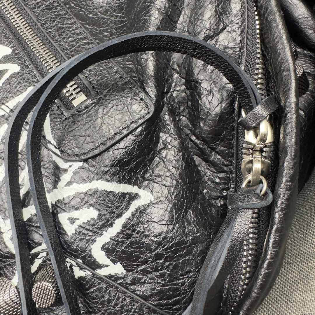 Balenciaga Graffiti Studded Motorcycle Backpack Breathable 61068