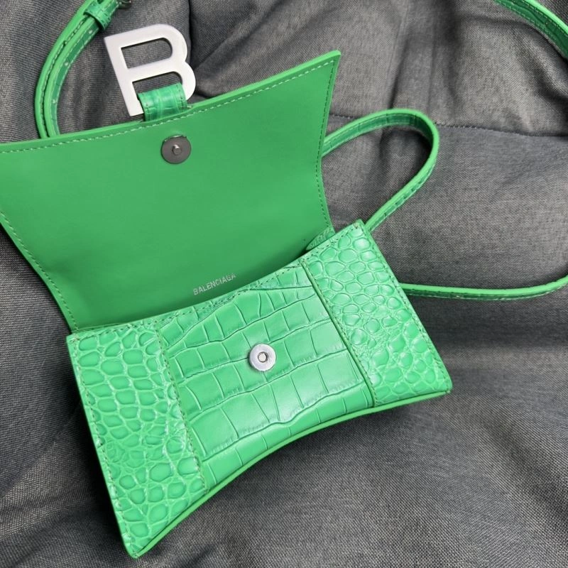Balenciaga Grass Green Croc Pattern Hourglass XS Bag Sleek 70009
