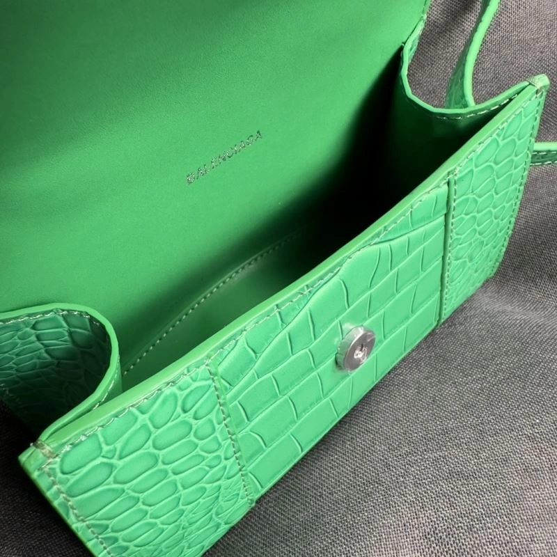 Balenciaga Grass Green Croc Pattern Hourglass XS Bag Sleek 70009