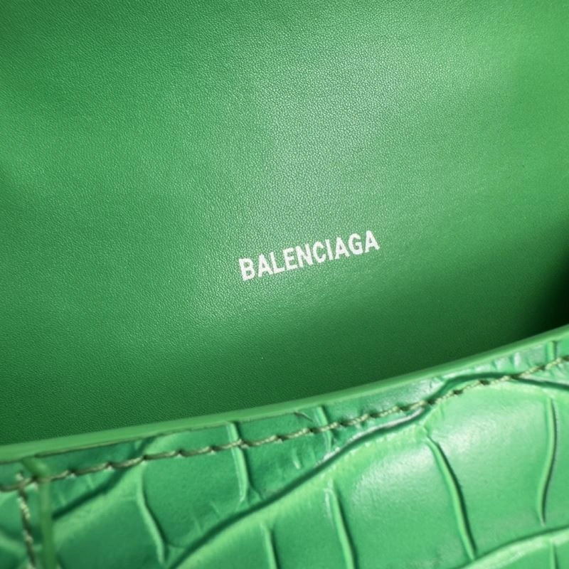 Balenciaga Grass Green Croc Pattern Hourglass XS Bag Sleek 70009