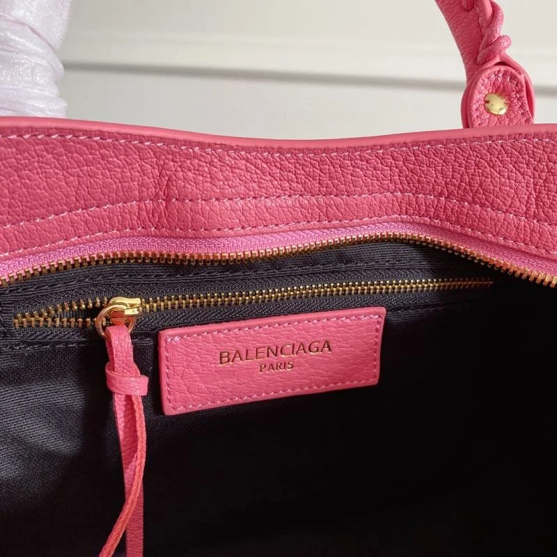 Balenciaga Gray-Pink Goat Leather Motorcycle Bag with Gold Studs - 30cm OnTrend 38323