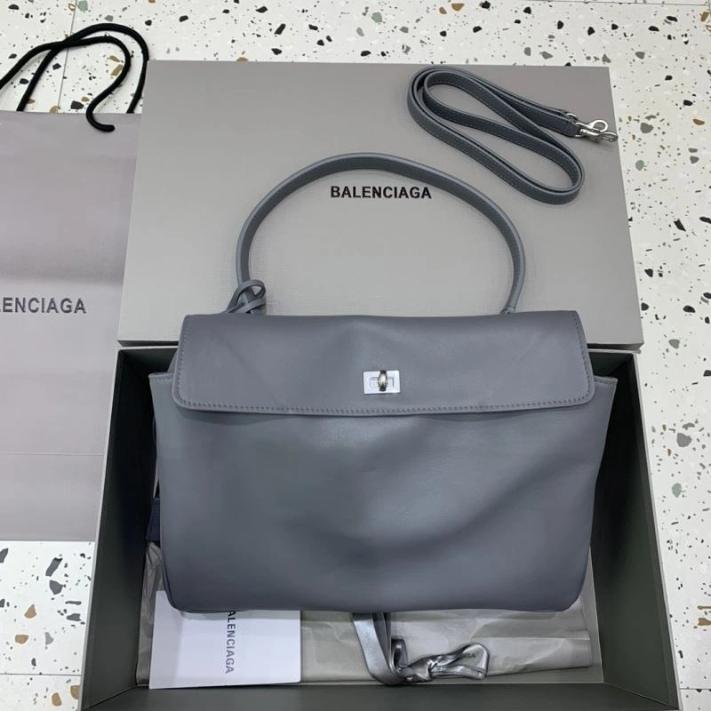 FashionForward Balenciaga Gray Rebel Buckle Handbag -  Chic Redefined 69967
