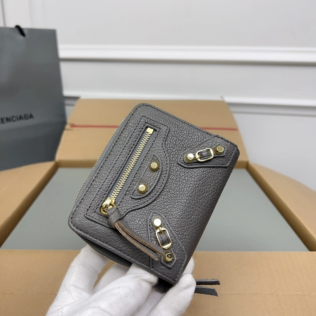 Balenciaga Gray Retro Goat Leather Mini Bag with Compartments WrinkleFree 60839