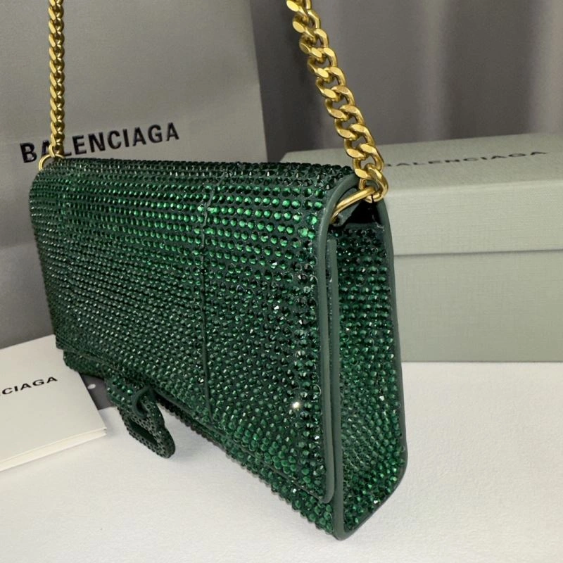 GoodFit Balenciaga Green Diamond Rhinestone Hourglass Bag byBalenciaga ga 75298