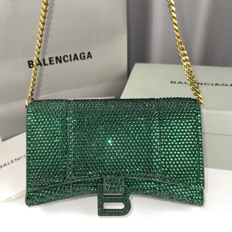GoodFit Balenciaga Green Diamond Rhinestone Hourglass Bag byBalenciaga ga 75298