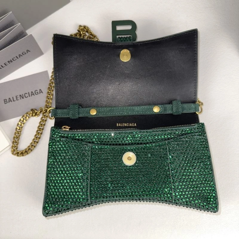 GoodFit Balenciaga Green Diamond Rhinestone Hourglass Bag byBalenciaga ga 75298