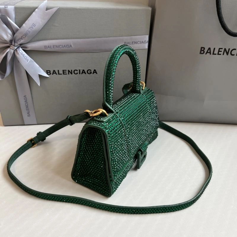 Balenciaga Green Rhinestone Hourglass Bag - XS Glamour Edition Trendy 70050
