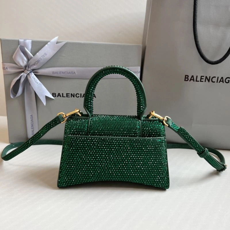 Balenciaga Green Rhinestone Hourglass Bag - XS Glamour Edition Trendy 70050
