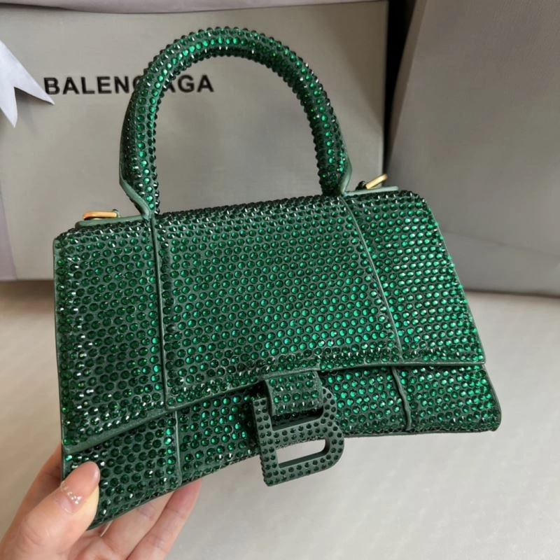 Balenciaga Green Rhinestone Hourglass Bag - XS Glamour Edition Trendy 70050