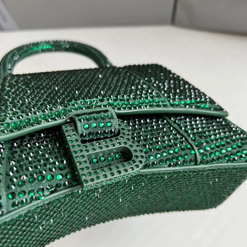 Balenciaga Green Rhinestone Hourglass Bag - XS Glamour Edition Trendy 70050
