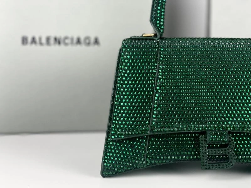 Balenciaga Green Rhinestone Hourglass Moon Bag Chic 72589