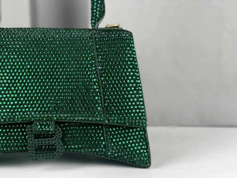Balenciaga Green Rhinestone Hourglass Moon Bag Chic 72589