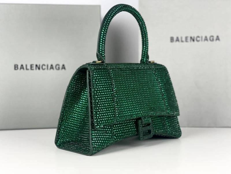 Balenciaga Green Rhinestone Hourglass Moon Bag Chic 72589