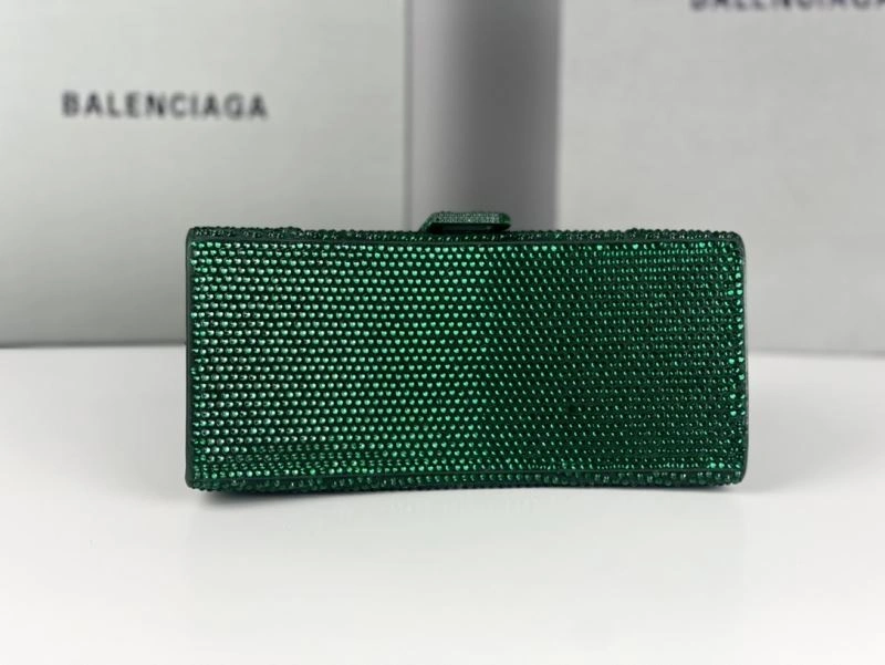 Balenciaga Green Rhinestone Hourglass Moon Bag Chic 72589