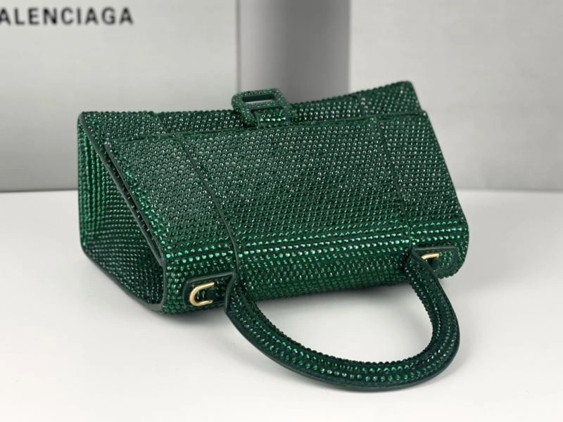 Balenciaga Green Rhinestone Hourglass Moon Bag Chic 72589