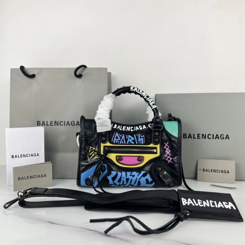 MultiPurpose Balenciaga Handmade Graffiti Mini City Bag - Luxurious Lambskin Design 78783