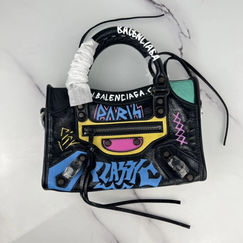 MultiPurpose Balenciaga Handmade Graffiti Mini City Bag - Luxurious Lambskin Design 78783