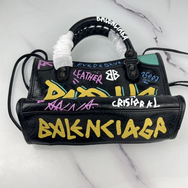 MultiPurpose Balenciaga Handmade Graffiti Mini City Bag - Luxurious Lambskin Design 78783