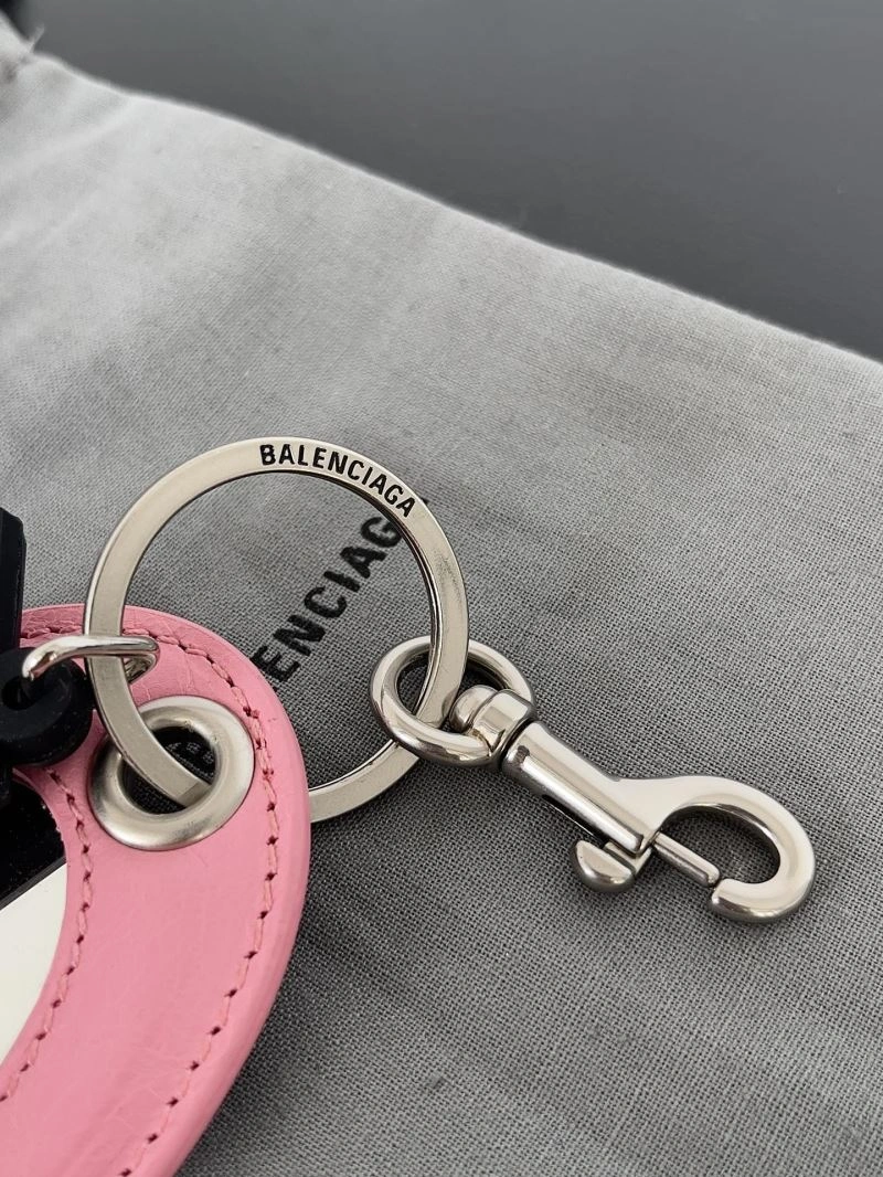 QuickDry Balenciaga Heart Mirror Charm Keychain with Sheepskin Pendant 70131