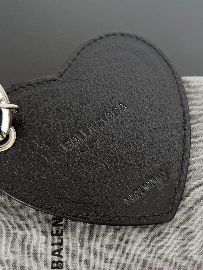 Balenciaga Heart Mirror Charm Keychain with Sheepskin Pendant Tailored 70114