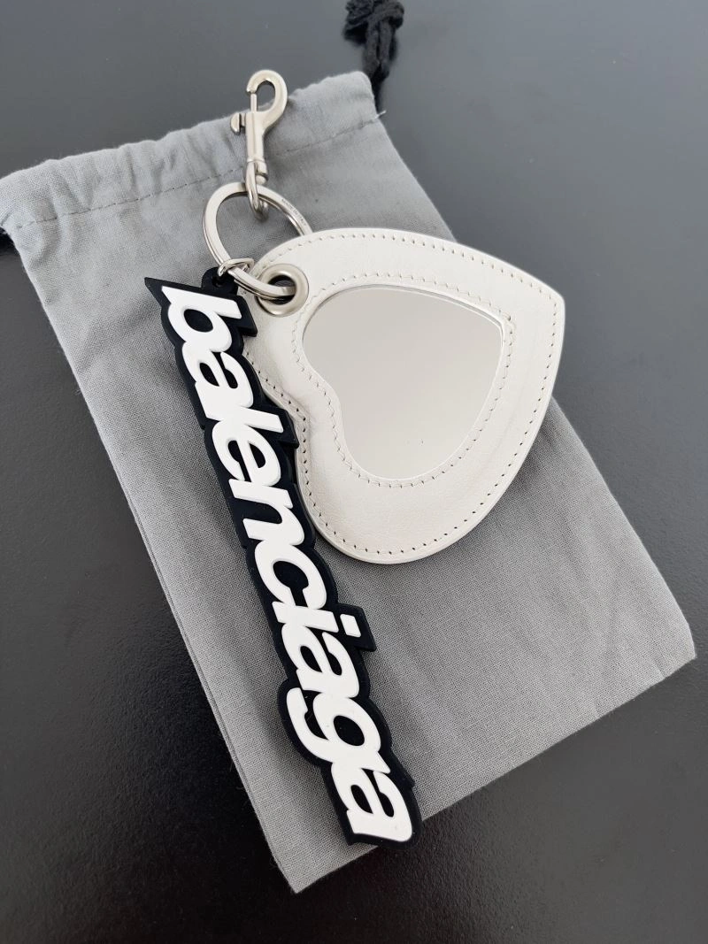 Balenciaga Heart Mirror Keychain with Lambskin Charm Flexible 70129