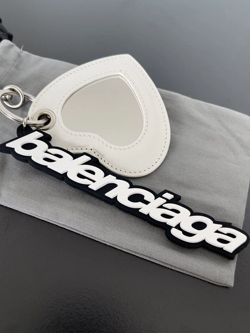 Balenciaga Heart Mirror Keychain with Lambskin Charm Flexible 70129