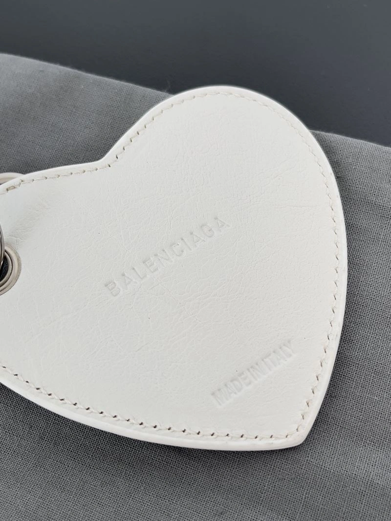 Balenciaga Heart Mirror Keychain with Lambskin Charm Flexible 70129