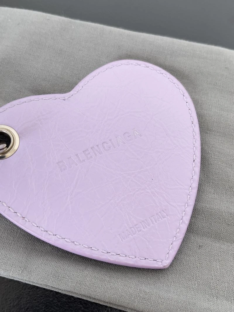 Balenciaga Heart Mirror Keychain with Sheep Leather Charm Efficient 70084