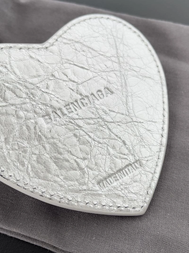 Balenciaga Heart Mirror Pendant Keychain in Sheepskin ModernLook 69988