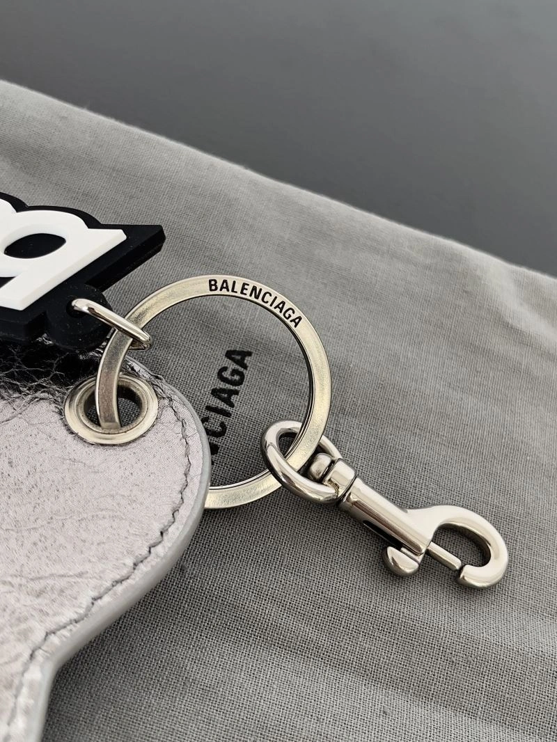 Balenciaga Heart-Shaped Leather Mirror Keychain Pendant EasyMatch 70075
