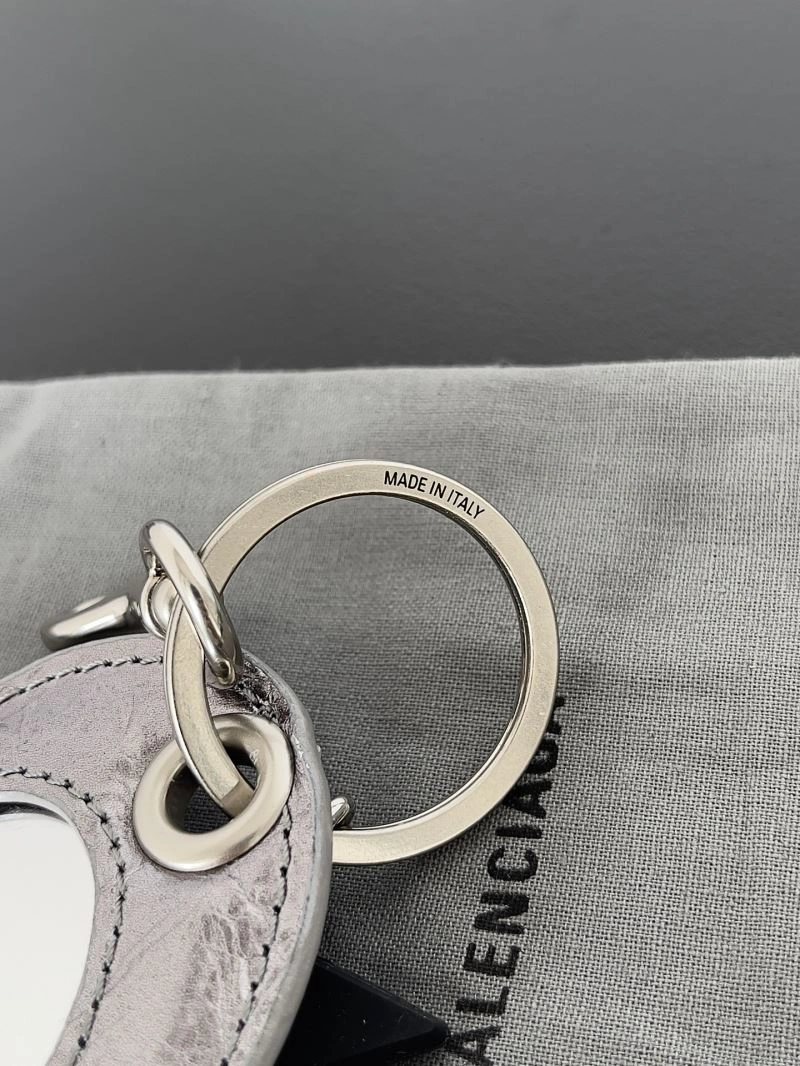 Balenciaga Heart-Shaped Leather Mirror Keychain Pendant EasyMatch 70075