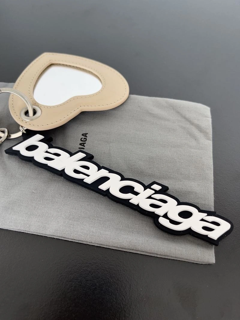 Efficient Balenciaga Heart-Shaped Sheepskin Mirror Keychain Charm 70076