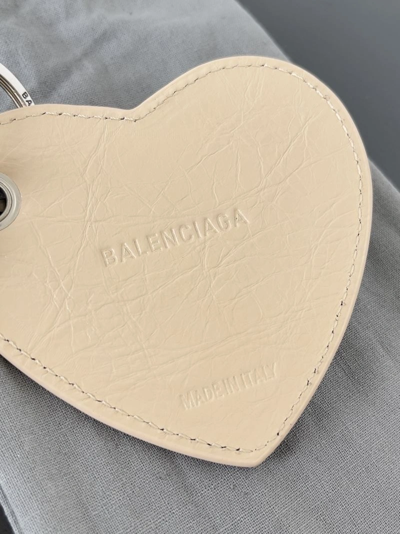 Efficient Balenciaga Heart-Shaped Sheepskin Mirror Keychain Charm 70076