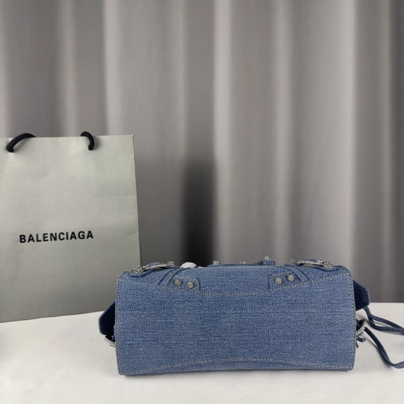 FashionForward Balenciaga Heartfelt Deep Blue Rhinestone Cagole Motorcycle Bag 78776