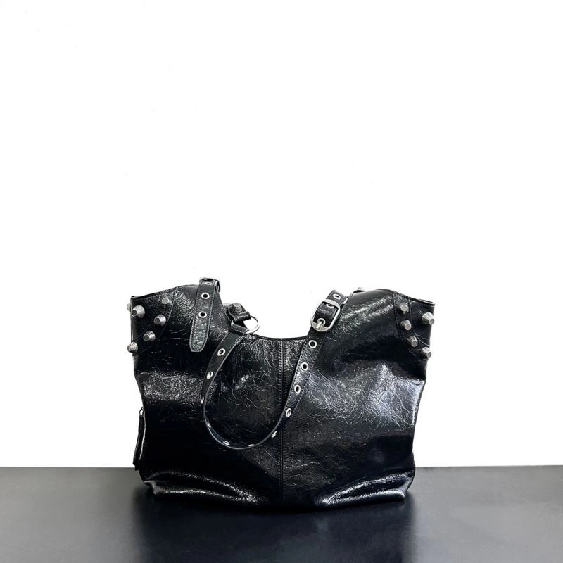 Practical Balenciaga High-Quality Leather Motorcycle-Inspired Large Tote Bag 66913