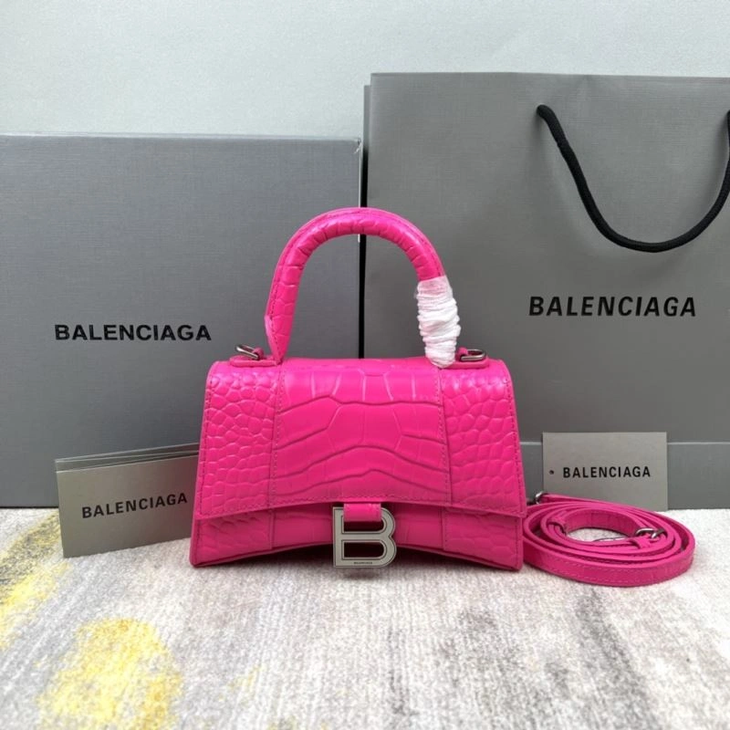 MultiPurpose Balenciaga Hot Pink Crocodile Hourglass Bag - XS Size 78745