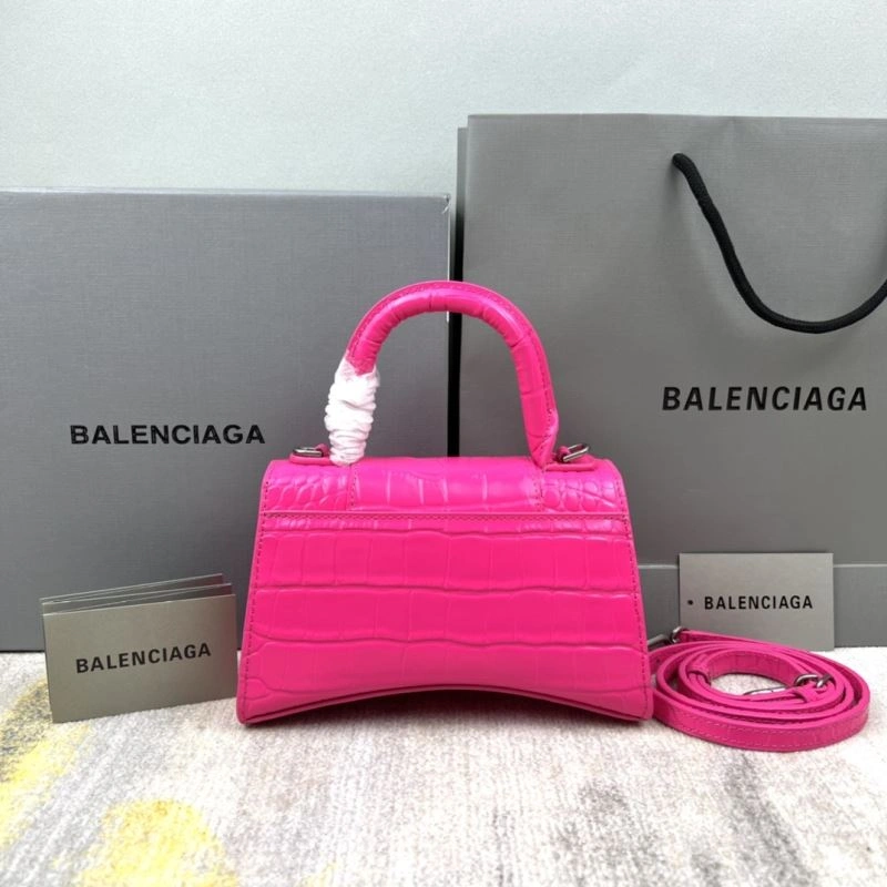 MultiPurpose Balenciaga Hot Pink Crocodile Hourglass Bag - XS Size 78745