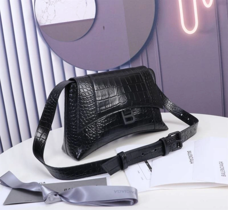 Balenciaga Hourglass Arc Crocodile Black Buckle Bag - LG-6068S Snug 75303