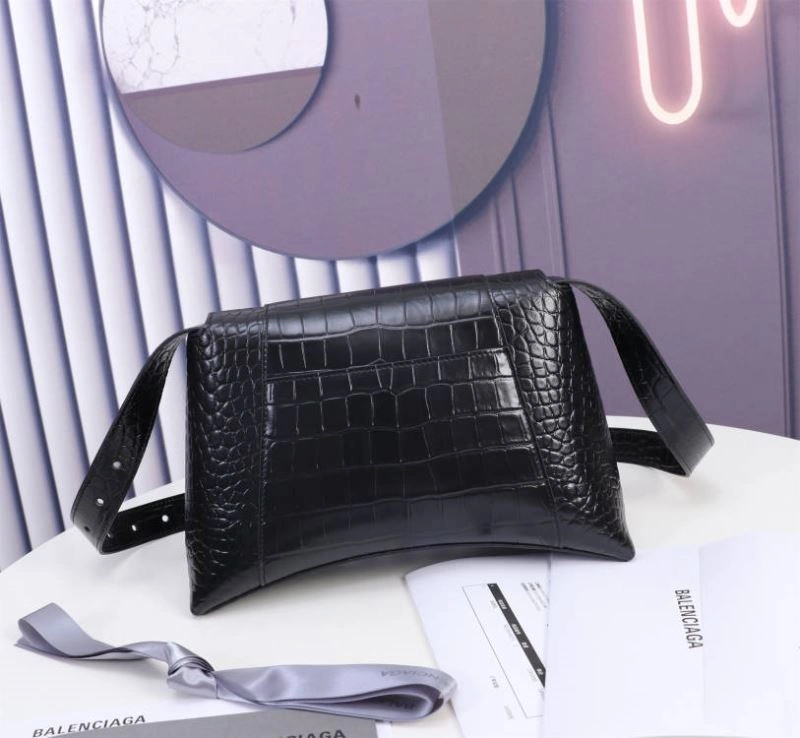 Balenciaga Hourglass Arc Crocodile Black Buckle Bag - LG-6068S Snug 75303
