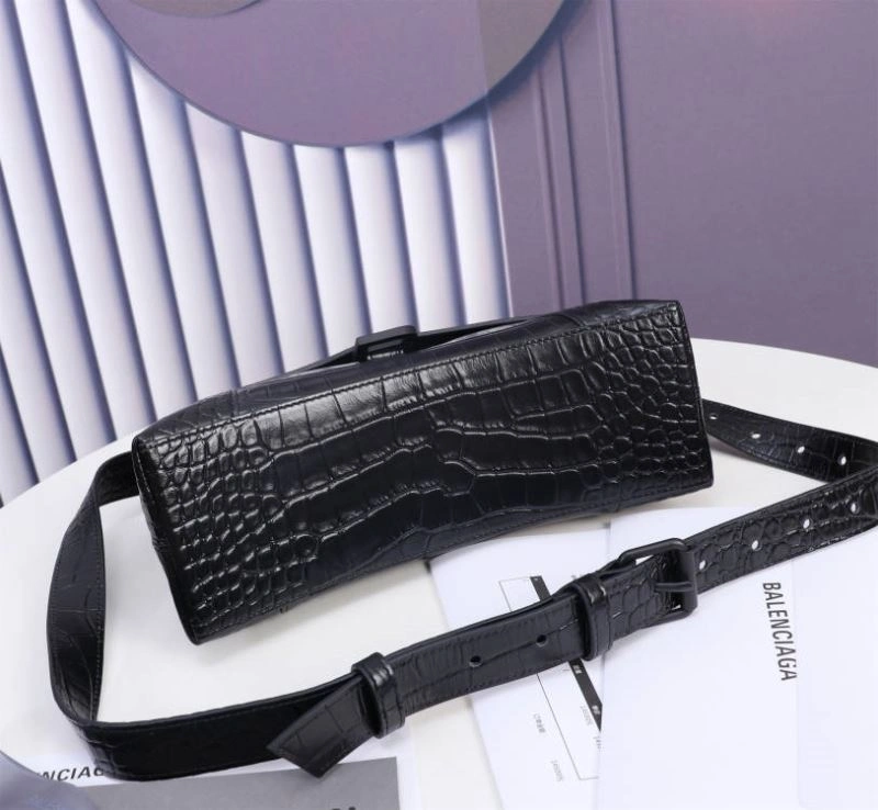 Balenciaga Hourglass Arc Crocodile Black Buckle Bag - LG-6068S Snug 75303