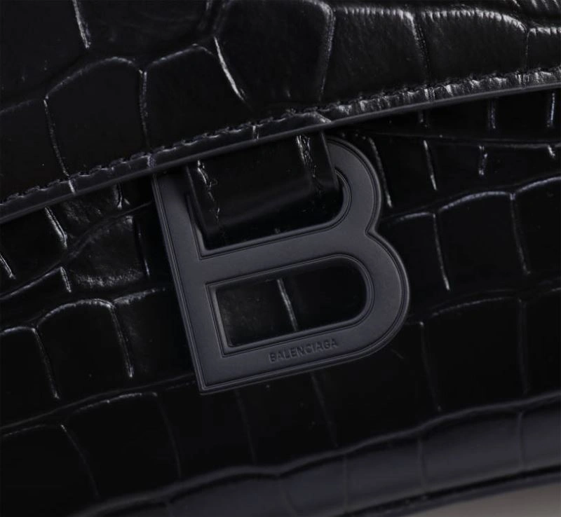 Balenciaga Hourglass Arc Crocodile Black Buckle Bag - LG-6068S Snug 75303