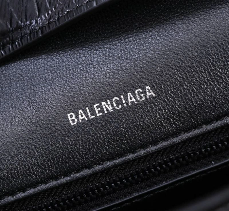 Balenciaga Hourglass Arc Crocodile Black Buckle Bag - LG-6068S Snug 75303